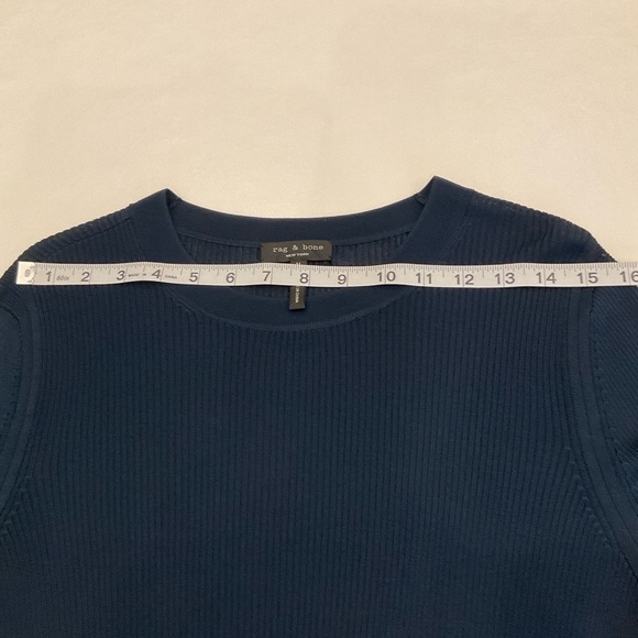 Rag & Bone Crew Neck Ribbed Sweater in Navy Size Medium - Picture 10 of 15